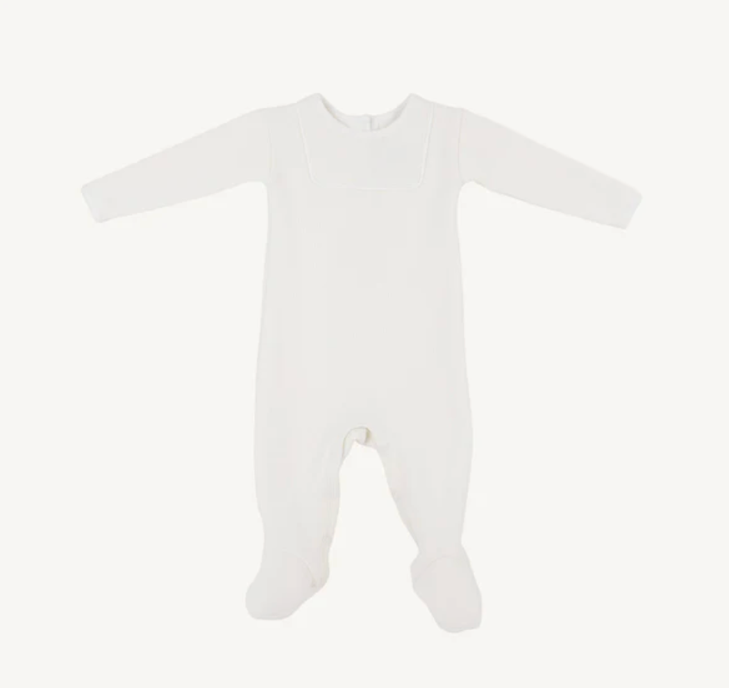Rock Me Ribbed Romper 0-3M-Pearl/White