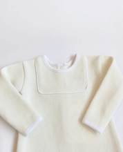 Rock Me Ribbed Romper 3-6M-Pearl/White