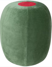 Cotton Velvet Upholstered Olive Stool