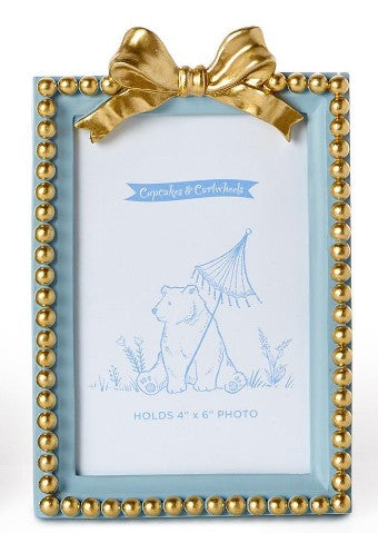 Golden Bow Blue 4x6 Frame