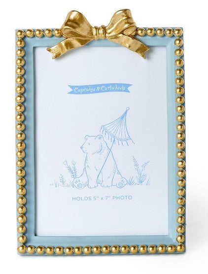 Golden Bow Blue 5x7 Frame