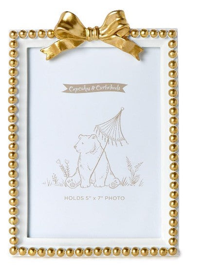 Golden Bow White 5x7 Frame