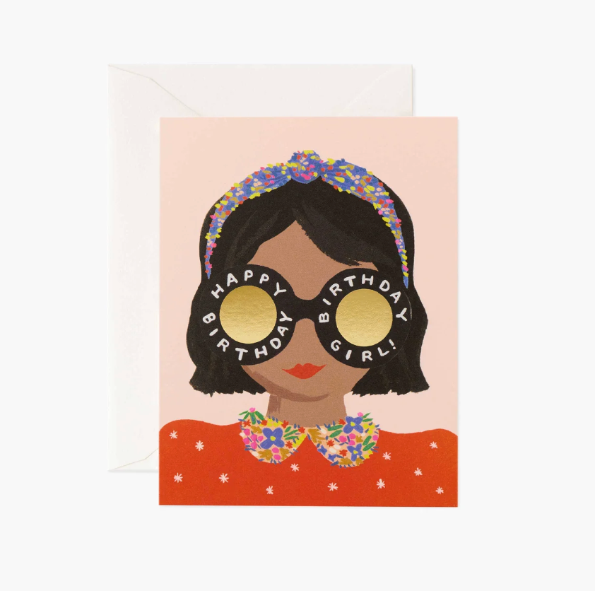 Headband Birthday Girl Card
