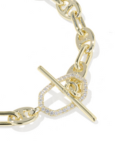 Elaina Gold CZ Toggle Link Chain Bracelet