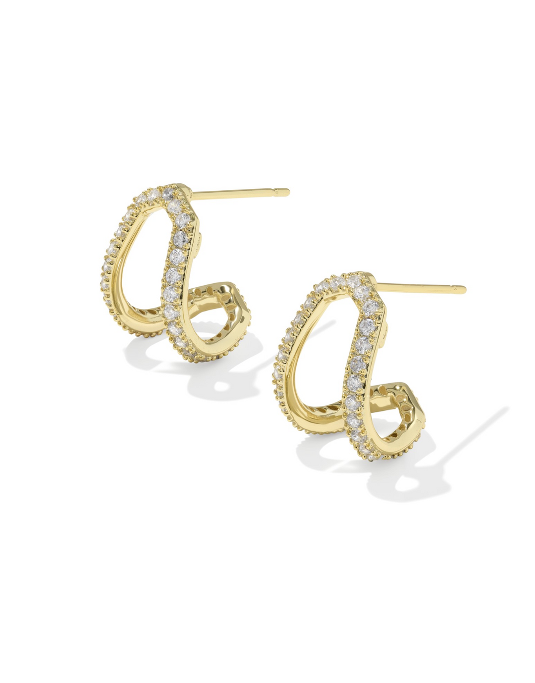Daphne Gold CZ Pave Huggie Earring