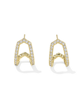 Daphne Gold CZ Pave Huggie Earring