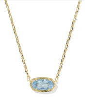 Elisa Gold Light Blue Luxe Short Pendant Necklace