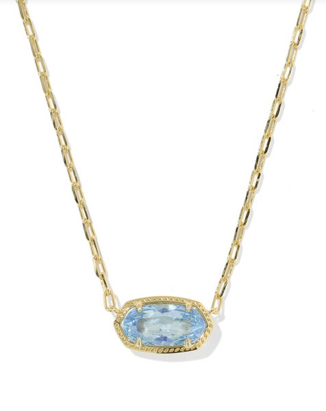 Elisa Gold Light Blue Luxe Short Pendant Necklace