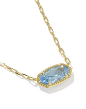 Elisa Gold Light Blue Luxe Short Pendant Necklace