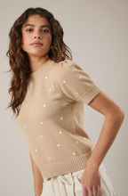 Polka Dot Short Sleeve Sweater