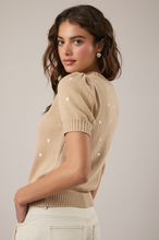 Polka Dot Short Sleeve Sweater