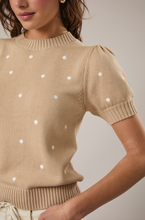 Polka Dot Short Sleeve Sweater