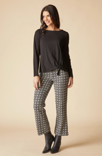 Knit Solid Tie Front Top