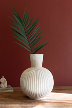 Tall Stone Fluted Bulb Vase