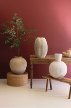 Tall Stone Fluted Bulb Vase