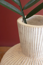 Tall Stone Fluted Bulb Vase
