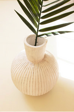 Tall Stone Fluted Bulb Vase