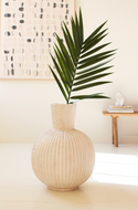 Tall Stone Fluted Bulb Vase