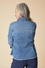 Stretch Medium Denim Peplum Jacket