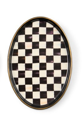 Courtly Check Oval Trinket Dish-Large