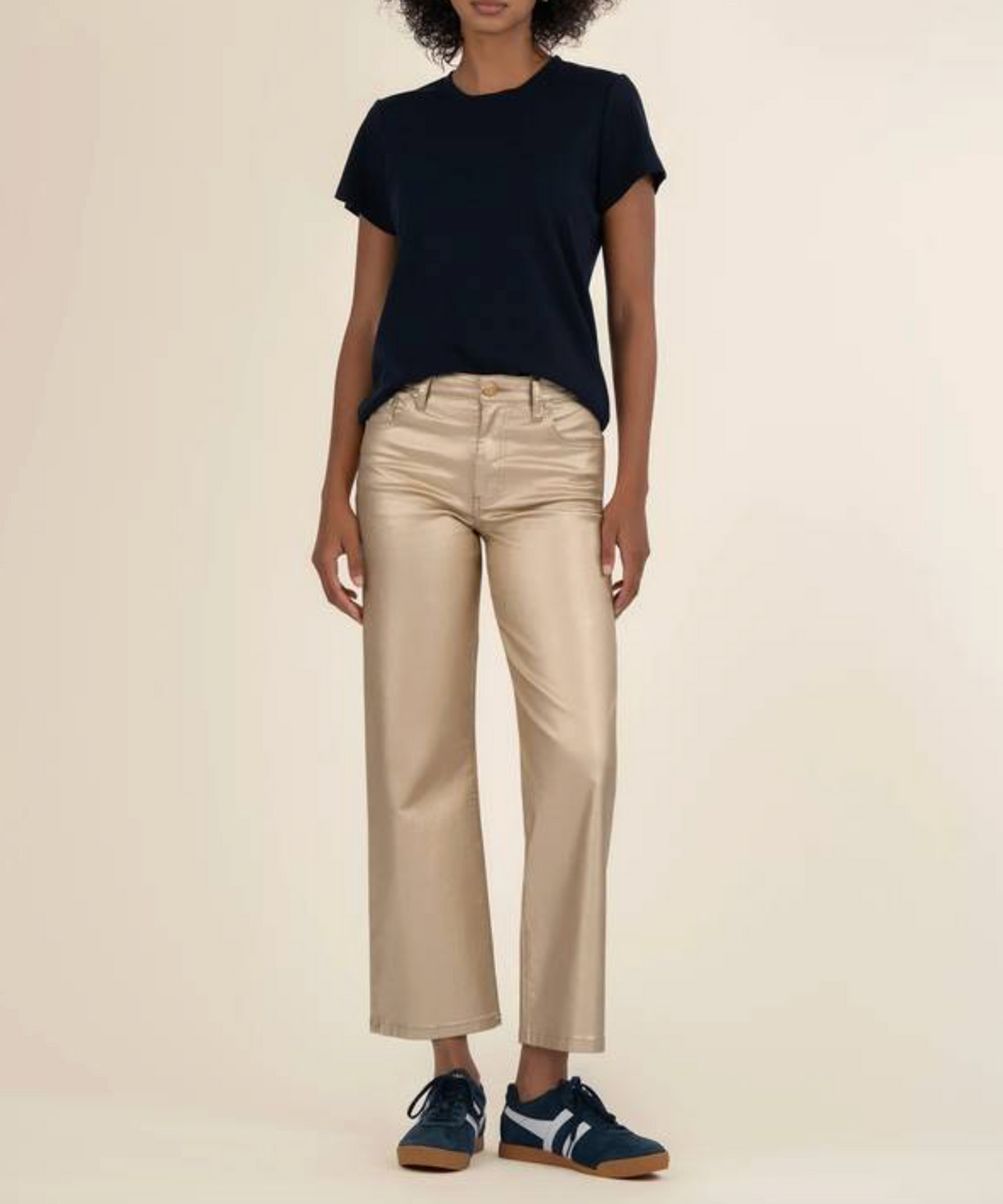 Charlotte Gold High Rise Wide Leg Jean