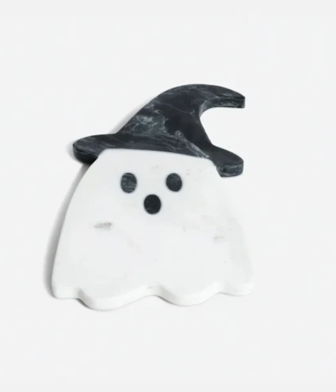 Ghost with Witch Hat Marble Charcuterie Board