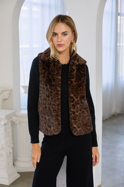 Leopard Faux Fur Vest