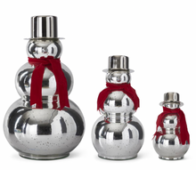 8" Silver Mercury Glass Snowman