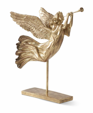 Gold Resin Flying Angel with Trumpet