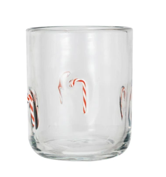 Candy Cane Drinking Glass 16oz