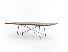 ROCKY DINING TABLE, BRONZED IRON