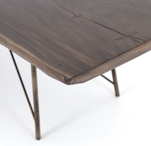 ROCKY DINING TABLE, BRONZED IRON