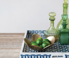 Gold Cast Aluminum Footed Flower Shaped Bowl