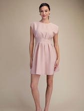 Round Neck Pleated Midi Dress