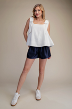 Scoop Neck Bow Shoulder Top