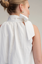 High Neck Tie Wrap Sleeveless Top