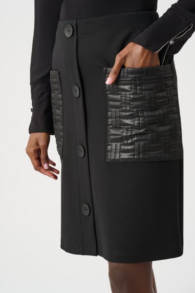 Quilted Pocket Knit Skirt