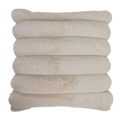 Channel Stitch Faux Fur Pillow