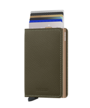 SLIMWALLET SAFFIANO OLIVE