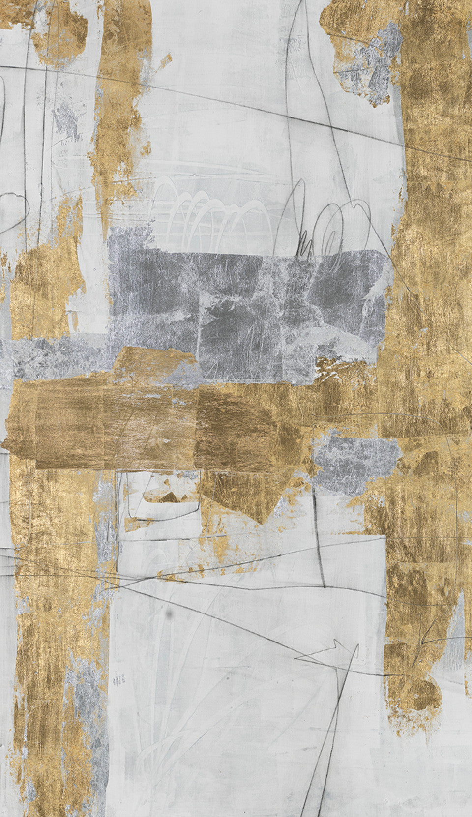 SKETCHED IN GOLD I 24X72