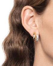 Solanales Crystal Double Hoop Earring