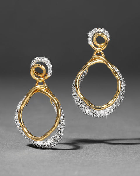 Solanales Gold Crystal Orbit Drop Post Earring