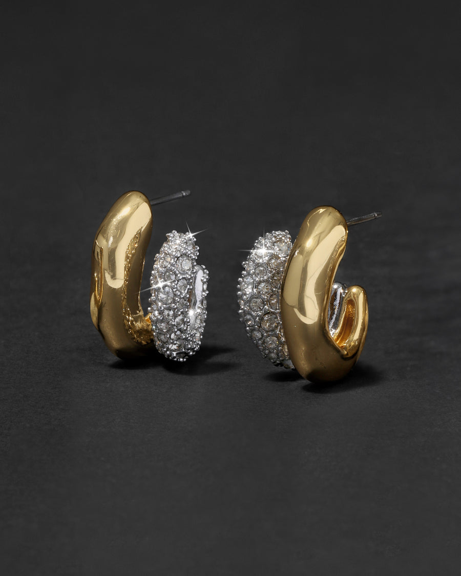 Solanales Crystal Double Hoop Earring