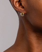 Solanales Gold Crystal Spiral Stud Earring