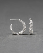 Solanales Silver Twist Mini Hoop Earring