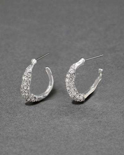Solanales Silver Twist Mini Hoop Earring