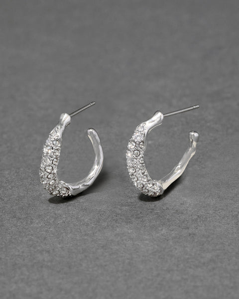 Solanales Silver Twist Mini Hoop Earring