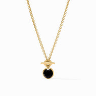 Solara Obsidian Black Solitaire Necklace