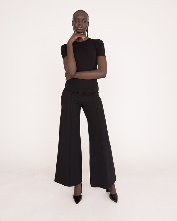 Ponte Knit Standard Wide Leg Pant