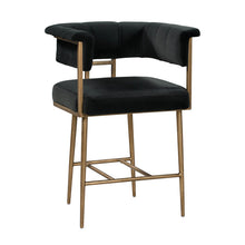 ASTRID VELVET GREY COUNTER STOOL